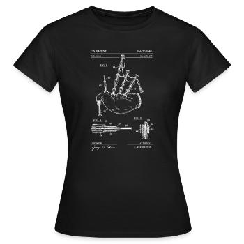 Mittelalterliches Dudelsack-Design-T-Shirt - Frauen T-Shirt - Schwarz - Vorne - AI Model Female 172 dark (172cm)