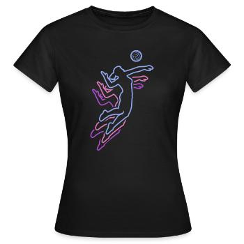 Volley-ball féminin Joueuse de volley-ball : Volley-ball de plage - T-shirt Femme - noir - Devant - AI Model Female 172 dark (172cm)