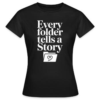 Chaque dossier raconte une histoire - T-shirt Femme - noir - Devant - AI Model Female 172 dark (172cm)