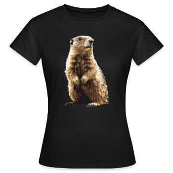 Murmeltiere Murmeltier - Frauen T-Shirt - Schwarz - Vorne - AI Model Female 172 dark (172cm)