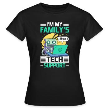 Robo de support technique familial - T-shirt Femme - noir - Devant - AI Model Female 172 dark (172cm)