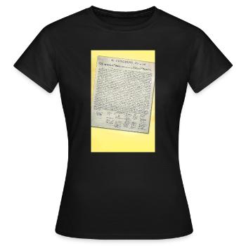 Parchemin en papier de la liberté - T-shirt Femme - noir - Devant - AI Model Female 172 dark (172cm)