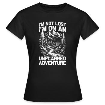 Aventure imprévue Randonnée Montagnes Alpinisme - T-shirt Femme - noir - Devant - AI Model Female 172 dark (172cm)