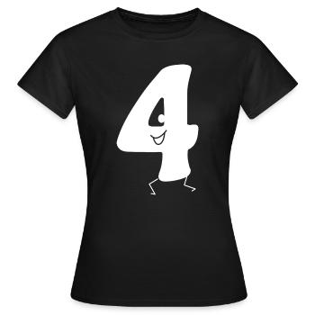 Funny Four : Minimal Numeral 4 | Quatrième - T-shirt Femme - noir - Devant - AI Model Female 172 dark (172cm)