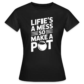 Pottery Artists Mess Make A Pot Pottery - Women's T-Shirt - black - Front - AI Model Female 172 dark (172cm)