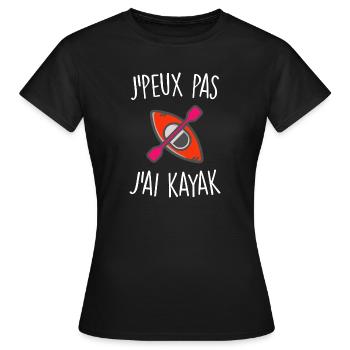 J'peux pas j'ai kayak - T-shirt Femme - noir - Devant - AI Model Female 172 dark (172cm)