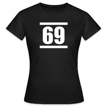 69 cadeau, numéro de maillot numéro soixante-neuf - T-shirt Femme - noir - Devant - AI Model Female 172 dark (172cm)