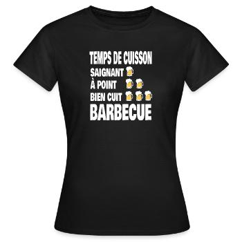 temps de cuisson - T-shirt Femme - noir - Devant - AI Model Female 172 dark (172cm)