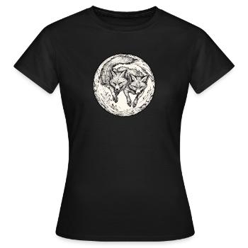 Fox Fuchs Jagd Hunting Wildlife - Frauen T-Shirt - Schwarz - Vorne - AI Model Female 172 dark (172cm)