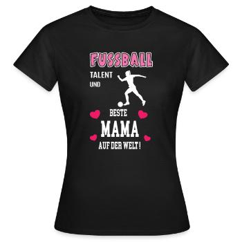 Fussballer Mama Fussball Beste Mutter Geburtstag - Frauen T-Shirt - Schwarz - Vorne - AI Model Female 172 dark (172cm)