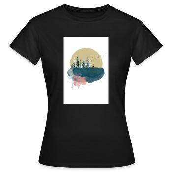 Forêt sur la lune - T-shirt Femme - noir - Devant - AI Model Female 172 dark (172cm)