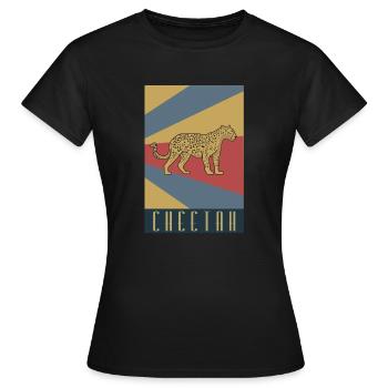 Guépard guépard prédateur - T-shirt Femme - noir - Devant - AI Model Female 172 dark (172cm)