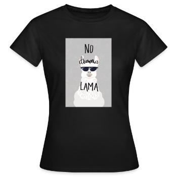 no drama lama - Women's T-Shirt - black - Front - AI Model Female 172 dark (172cm)