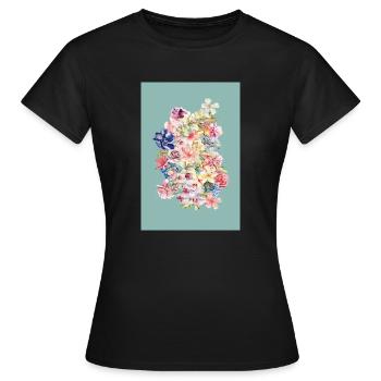 FLOW POW WOW - Frauen T-Shirt - Schwarz - Vorne - AI Model Female 172 dark (172cm)