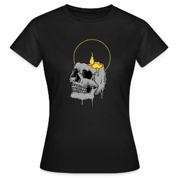 Flucht - Frauen T-Shirt - Schwarz - Vorne - AI Model Female 172 dark (172cm)