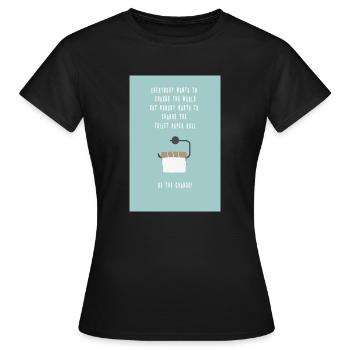 Be the change! - Women's T-Shirt - black - Front - AI Model Female 172 dark (172cm)
