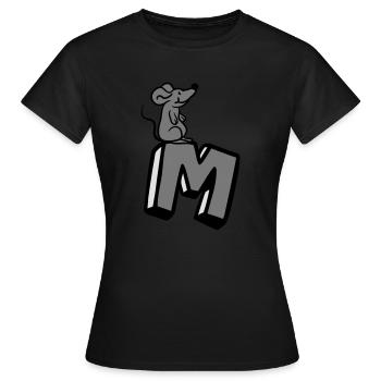 Souris Rat Petite souris Mignonne Lettre M M Lettr - T-shirt Femme - noir - Devant - AI Model Female 172 dark (172cm)