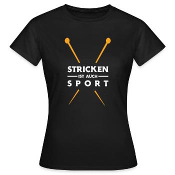 Stricken Sport Geschenk Nähen Sticken Häkeln - Frauen T-Shirt - Schwarz - Vorne - AI Model Female 172 dark (172cm)