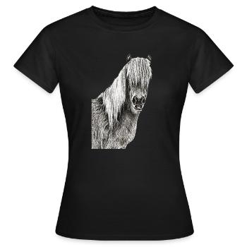 Pferde Pferd Pferdekopf Reiter Pferdesprüche - Frauen T-Shirt - Schwarz - Vorne - AI Model Female 172 dark (172cm)