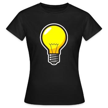 Idée de lampe ampoule - T-shirt Femme - noir - Devant - AI Model Female 172 dark (172cm)