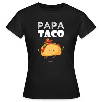 papa taco tacos Taco Tacos cuisine mexicaine - T-shirt Femme - noir - Devant - AI Model Female 172 dark (172cm)