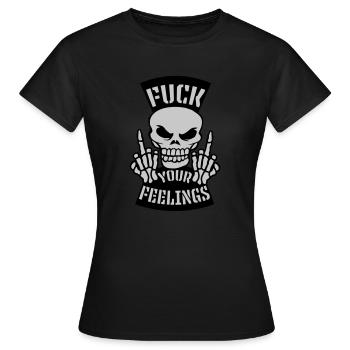fuck your feelings citation - T-shirt Femme - noir - Devant - AI Model Female 172 dark (172cm)