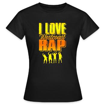 J’adore la côte ouest - T-shirt Femme - noir - Devant - AI Model Female 172 dark (172cm)