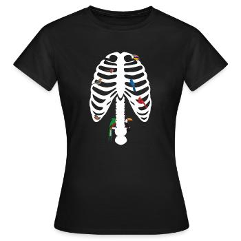 Cage thoracique Oiseaux Squelette - T-shirt Femme - noir - Devant - AI Model Female 172 dark (172cm)