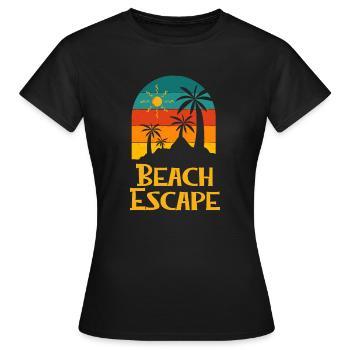 Beach Escape Vacances tropicales Festival d'été - T-shirt Femme - noir - Devant - AI Model Female 172 dark (172cm)