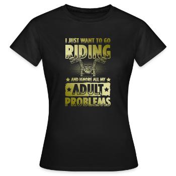 Balade à moto - T-shirt Femme - noir - Devant - AI Model Female 172 dark (172cm)