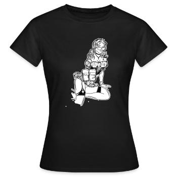 Fesches Dirndl // Volksfest // Illustration - T-shirt Femme - noir - Devant - AI Model Female 172 dark (172cm)