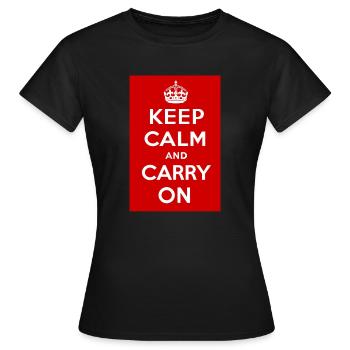 Keep Calm and Carry on - Women's T-Shirt - black - Front - AI Model Female 172 dark (172cm)