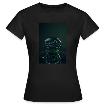 Bulles dans une bulle verte 1 - T-shirt Femme - noir - Devant - AI Model Female 172 dark (172cm)