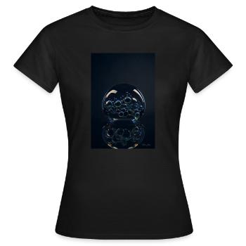 Bulles dans une bulle chrome 1 - T-shirt Femme - noir - Devant - AI Model Female 172 dark (172cm)