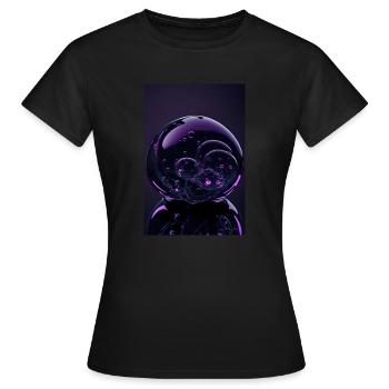Bulles dans une bulle magenta 2 - T-shirt Femme - noir - Devant - AI Model Female 172 dark (172cm)