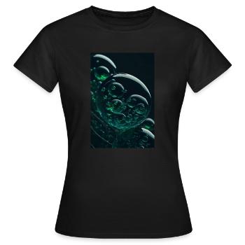 Bulles dans une bulle verte 2 - T-shirt Femme - noir - Devant - AI Model Female 172 dark (172cm)