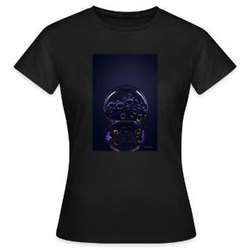 Bulles dans une bulle violette 1 - T-shirt Femme - noir - Devant - AI Model Female 172 dark (172cm)