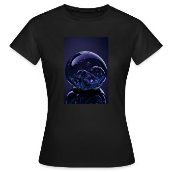 Bulles dans une bulle violette 2 - T-shirt Femme - noir - Devant - AI Model Female 172 dark (172cm)