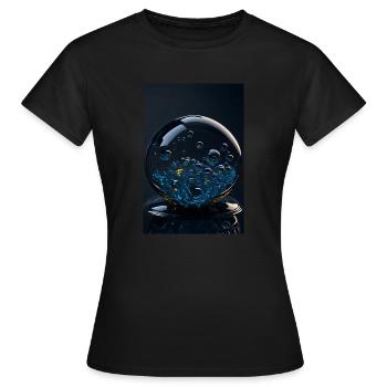 Bulles dans une bulle chromée 2 - T-shirt Femme - noir - Devant - AI Model Female 172 dark (172cm)