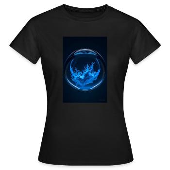 Wolken in einer Blase blau 3 - Frauen T-Shirt - Schwarz - Vorne - AI Model Female 172 dark (172cm)