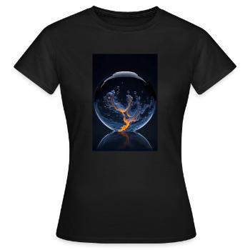Wolken in einer Blase feuer 2 - Frauen T-Shirt - Schwarz - Vorne - AI Model Female 172 dark (172cm)