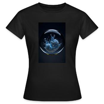 Wolken in einer Blase chrome 3 - Frauen T-Shirt - Schwarz - Vorne - AI Model Female 172 dark (172cm)