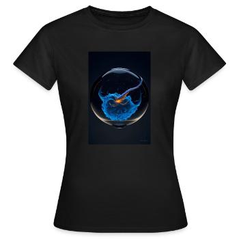 Wolken in einer Blase plasma 2 - Frauen T-Shirt - Schwarz - Vorne - AI Model Female 172 dark (172cm)