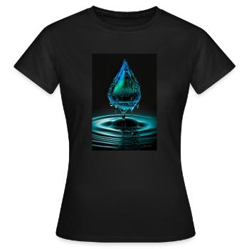 Drop cyan 3 - Women's T-Shirt - black - Front - AI Model Female 172 dark (172cm)