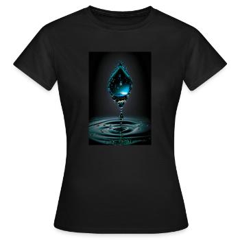 Drop cyan 2 - Women's T-Shirt - black - Front - AI Model Female 172 dark (172cm)