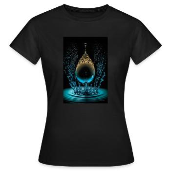 Drop cyan 4 - Women's T-Shirt - black - Front - AI Model Female 172 dark (172cm)