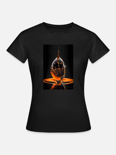 Tropfen orange 4 - Frauen T-Shirt - Schwarz