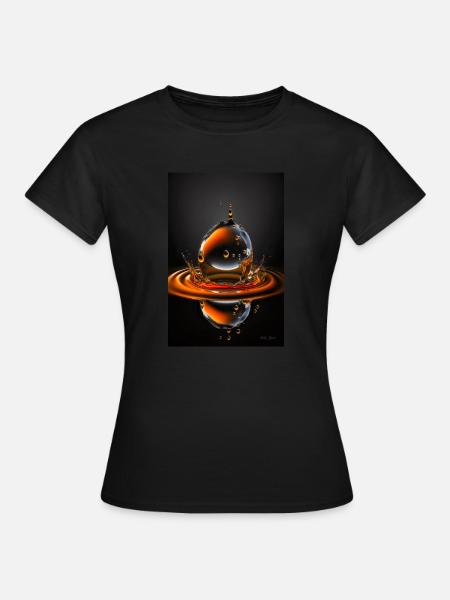 Tropfen orange 3 - Frauen T-Shirt - Schwarz