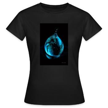 Drops cyan 5 - Women's T-Shirt - black - Front - AI Model Female 172 dark (172cm)