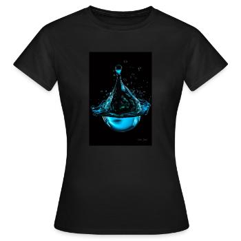 Drops cyan 7 - Women's T-Shirt - black - Front - AI Model Female 172 dark (172cm)